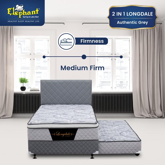 Gambar Springbed / Kasur 2 in 1 Elephant Longdale Rebounded - Authentic Grey, 90 X 200 dari Elephant Springbed undefined Tokopedia