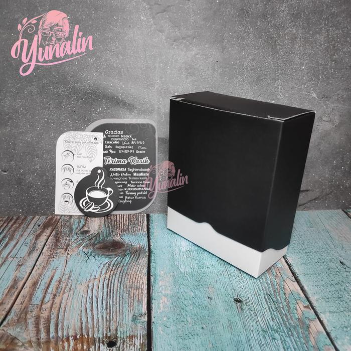 Gambar Kemasan Box Selongsong FREE Hang Tag | Box Sliding | Box Drip Sachet - Hitam dari Yunalin undefined Tokopedia