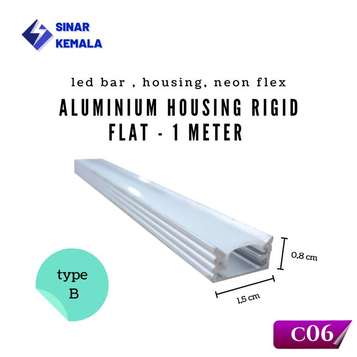 Gambar HOUSING LED Rigid / Batang / Strip 1 Meter - FLAT SMALL dari sinar kemala 77 undefined Tokopedia