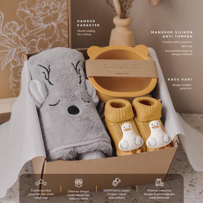 Gambar Hadiah Kelahiran Bayi | Baby Newborn Gift Set |Hampers Newborn - Grey CB dari Sukanyaman.deco undefined Tokopedia