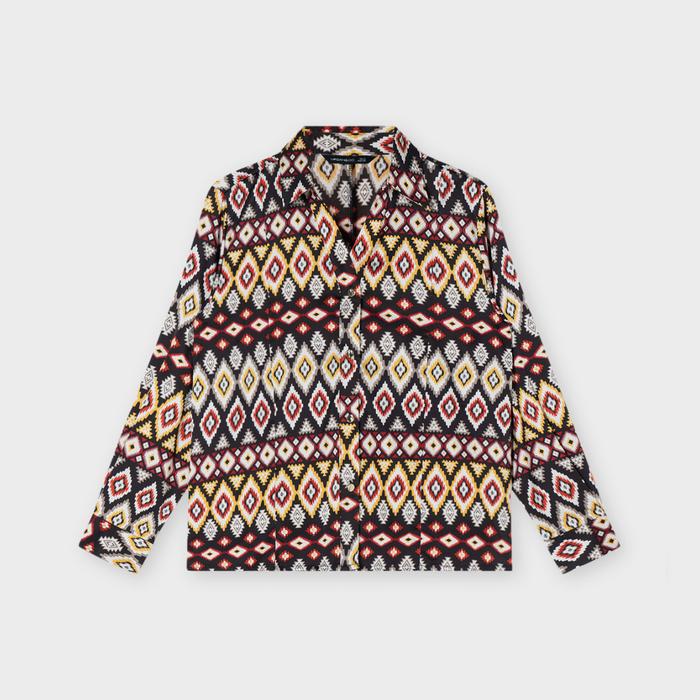 Gambar URBAN&CO Fashion Ethnic Printed Shirt With Sleeve Button - 1212116 - YELLOW, L dari URBAN&CO OFFICIAL undefined Tokopedia