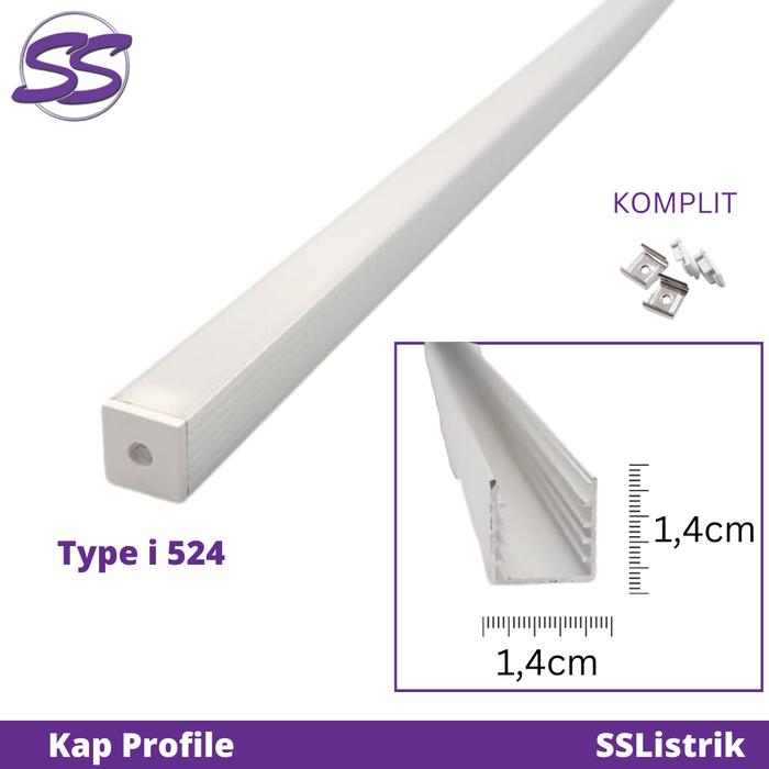 Gambar HOUSING LED tipe lebar /LED STRIP/RIGID BAR ALUMINIUM @DOVE COVER 1m - Tipe 524 dari SSlistrik undefined Tokopedia
