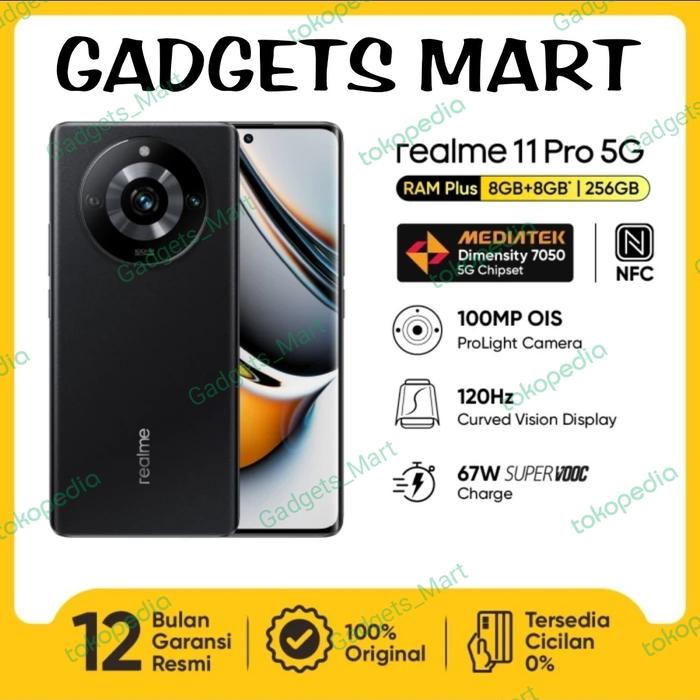Gambar Realme 11 Pro 5G 8GB 256GB Garansi Resmi - Astral Black dari GADGETS_MART BATAM undefined Tokopedia