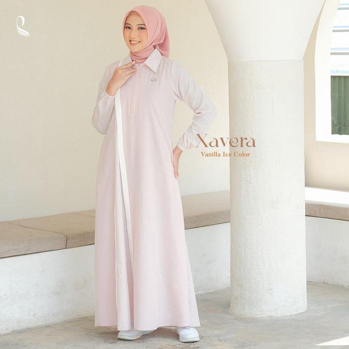 Gambar Xavera Dress Sylla Gamis Cantik - Vanilla Ice, L dari Toko Mama Noura undefined Tokopedia
