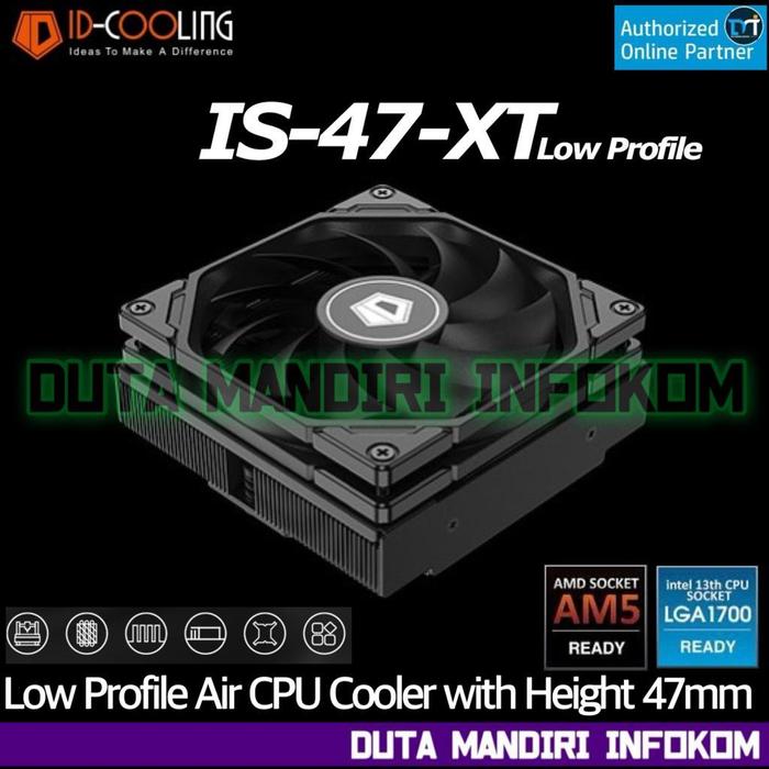 Gambar ID Cooling IS-47-XT - Low Profile PWM Air CPU Cooler for Intel & AMD - Black Edition dari Duta Mandiri Infokom undefined Tokopedia