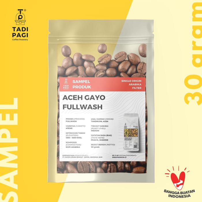 Gambar Sampel Produk Arabika Biji Kopi 30 gram - Gayo Fullwash dari Tadi Pagi Coffee Roastery undefined Tokopedia
