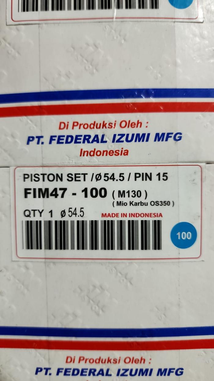 Gambar PISTON KIT SEHER SET FIM MIO XB PNP MIO SMILE SPORTY SOUL FINO NUOVO - 100 atau 54.5 dari hocan mtr undefined Tokopedia