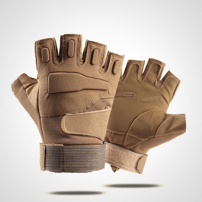 Gambar SARUNG TANGAN PRIA TACTICAL HALF FINGER GLOVES MILITARY GRADE - Cream, M dari PANETI.ID undefined Tokopedia