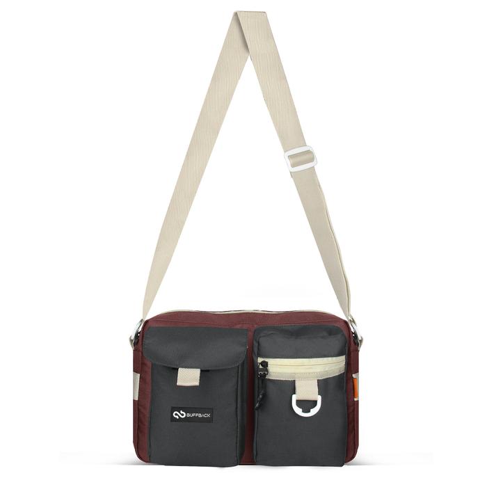 Gambar Tas Selempang Slingbag Buffback Shrine - Maroon - Abu dari Buffback Shop undefined Tokopedia