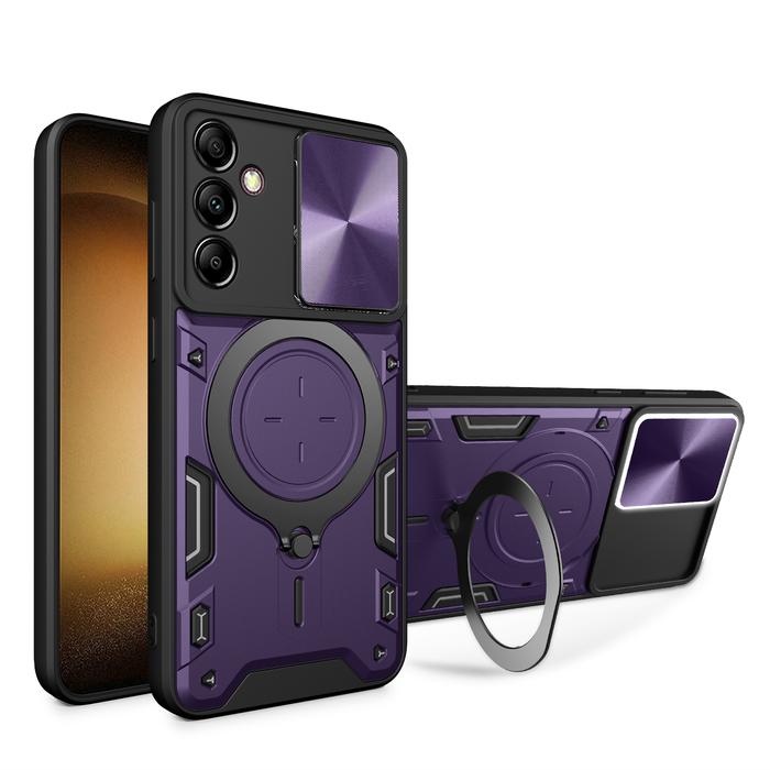 Gambar Tecno Pova Neo 2 - EvoX Army Flash Flip Lens Armor Case Shockproof - Dark Purple dari Megascarlet undefined Tokopedia