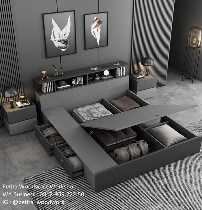 Gambar Dipan Modern Minimalis Mewah (harga belum termasuk backdrop bed) - CUSTOM dari Petita Workshop undefined Tokopedia