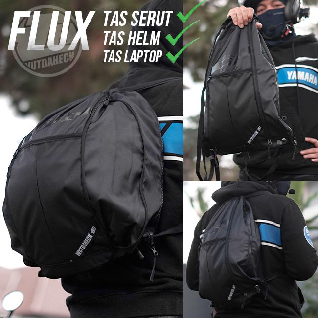 Gambar Tas Serut Helm laptop "FLUX" Expandable Muat Helm & Bola (BLACK, GREY) - Abu-abu dari Wutdaheck Official undefined Tokopedia