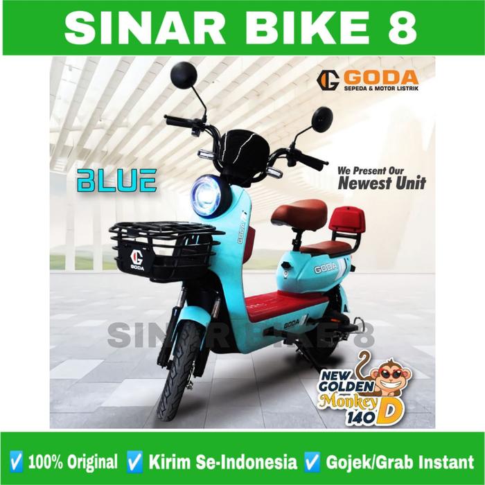 Gambar Sepeda Motor Listrik GODA 140 D GOLDEN MONKEY 500 Watt Electric E Bike - Blue  dari Toko Sepeda Sinar Bike 8 undefined Tokopedia
