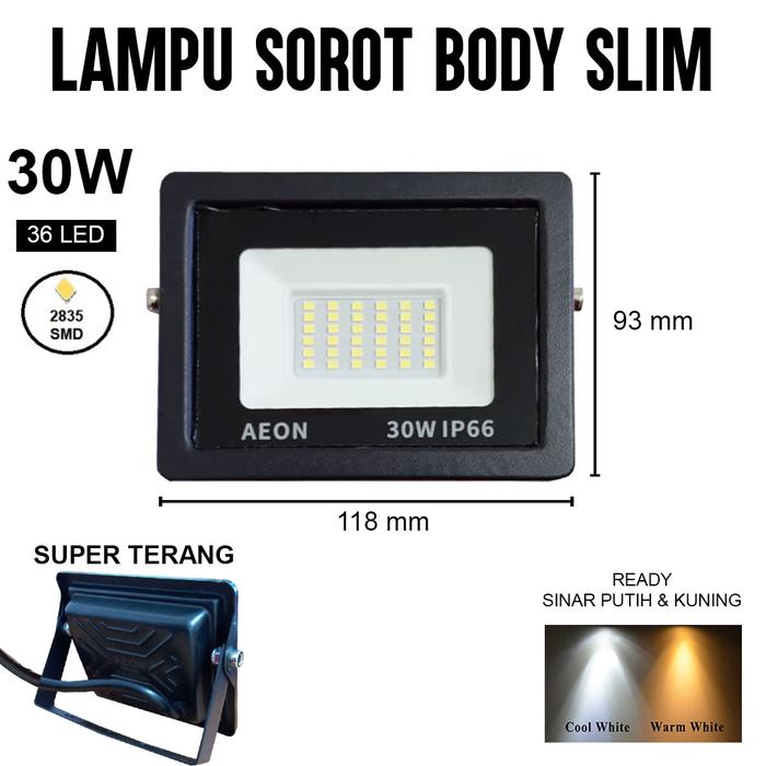 Gambar Lampu Sorot LED 10W 20W 30W 50W 100W 200W 300W Outdoor Tembak Panggung IP66 WATERPROOF - 30 WATT, Putih dari Ibizza store undefined Tokopedia