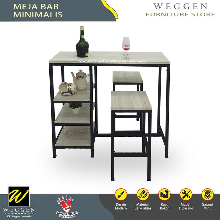 Gambar Meja Bar Makan Cafe Minimalis Apartemen Modern Ringkas Knockdown Kuat - Hitam-Putih, Jawa & Bali dari WEGGEN FURNITURE STORE undefined Tokopedia