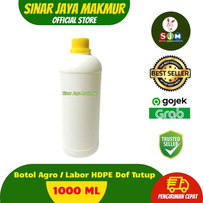 Gambar Botol Agro 1000ml HDPE Natural / Botol Labor 1 Liter HDPE Doff Tutup - Kuning dari SINAR JAYA MAKMUR undefined Tokopedia