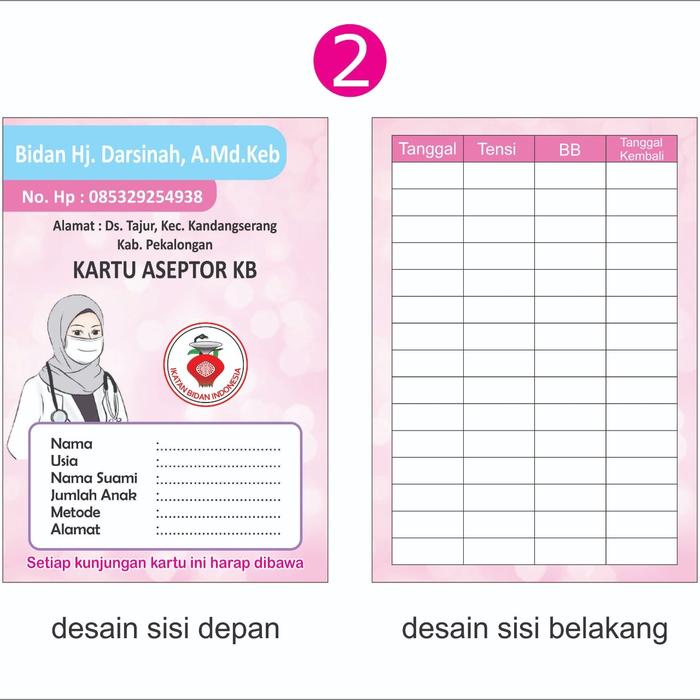 Gambar Kartu kb bidan print bolak balik lipat 1 - 2, 9,3x13,3 dari RINI TASSOUVENIR JATENG undefined Tokopedia