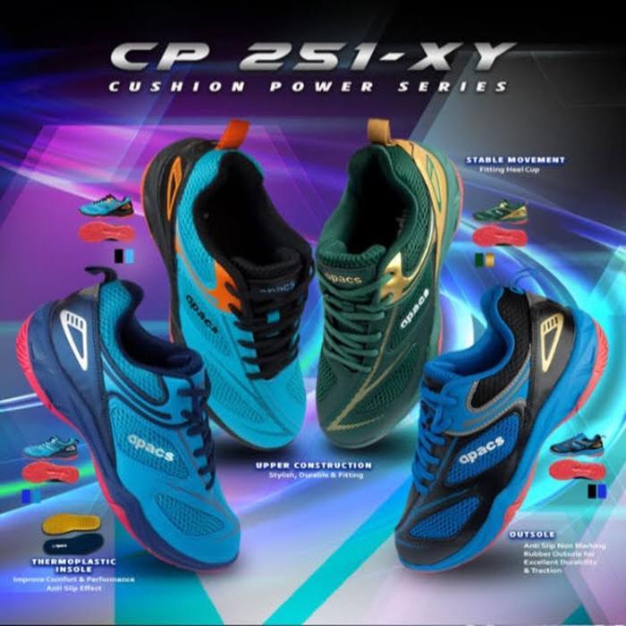 Jual Sepatu Badminton Apacs CP 251 XY GREEN GOLD Sepatu Apacs CP