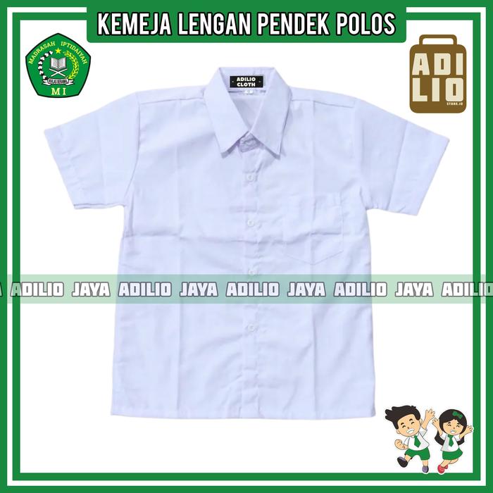 Gambar KEMEJA SERAGAM POLOS PUTIH SD MI LENGAN PENDEK BAJU SEKOLAH SD - Putih, Size 7 dari ADILEO CLOTH undefined Tokopedia