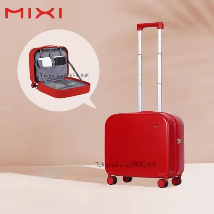 Gambar Mixi Aesthetic Design Carry On Suitcase Luggage Koper Kabin 18inch - Merah dari SUPERLINK undefined Tokopedia
