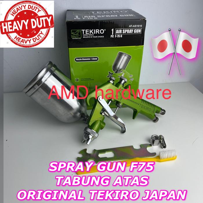 Gambar TEKIRO JAPAN SPRAY GUN F75 G TABUNG ATAS SPET SEMPROTAN CAT KOMPRESOR - TEKIRO JAPAN dari AMD hardware undefined Tokopedia