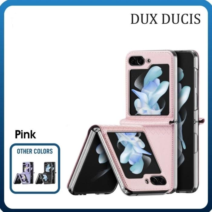 Gambar Dux Ducis Brill PU Leather Hinge Slim Case Samsung Galaxy Z Flip7 Flip 7 Cover - Pink dari iStore Gadget Jakarta undefined Tokopedia