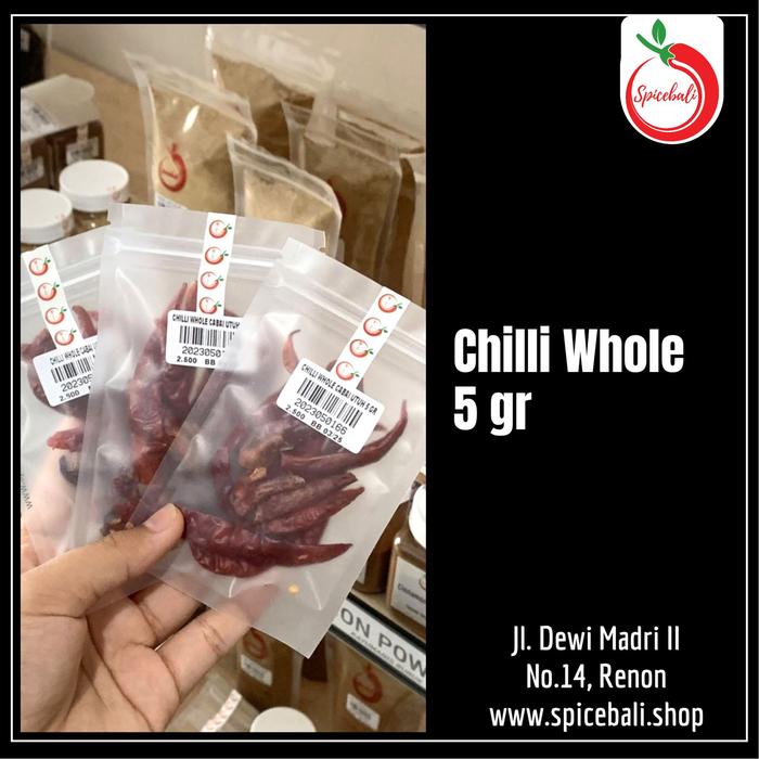 Gambar Dried Whole Chilli 50 gr / Dry Red Chilli / Cabai Kering Utuh Merah - 5gr dari SpiceBali undefined Tokopedia