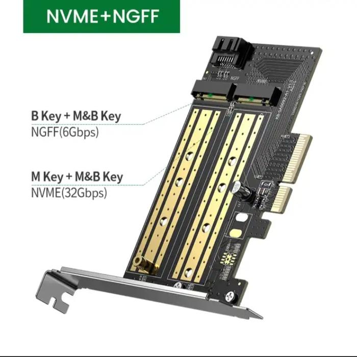 Gambar UGREEN PCIE 3.0 Expansion to SSD M.2 Adapter NVME & NGFF B-KEY M-KEY - NVME+NGFF 70504 dari RFV COMP undefined Tokopedia
