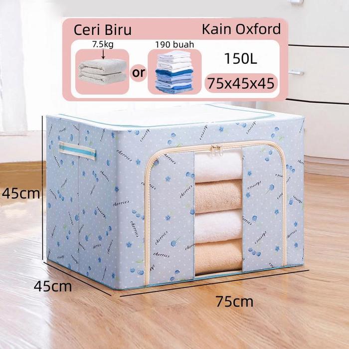 Gambar 66L/100L/150L Multifungsi storage box organizer serbaguna kotak - 150L -Ceri Biru dari Kiddot Toys undefined Tokopedia