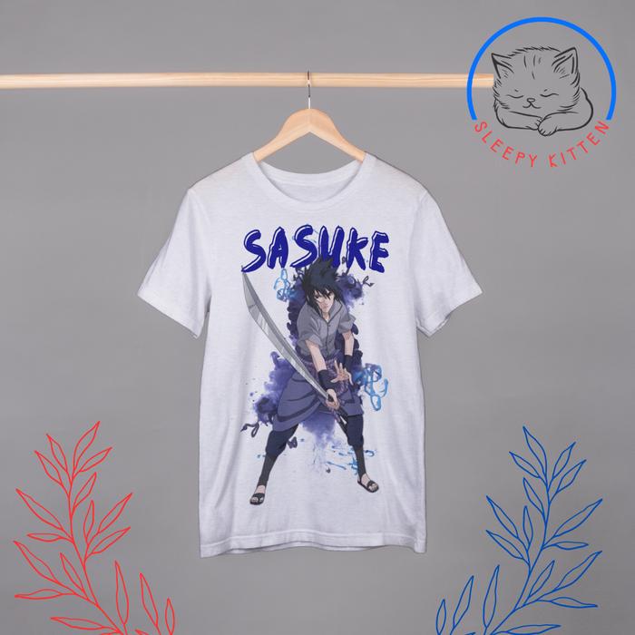 Gambar Kaos Sasuke Naruto tulisan gambar, putih merah navy hitam - Putih, S dari Sleepy Kitten Indo undefined Tokopedia
