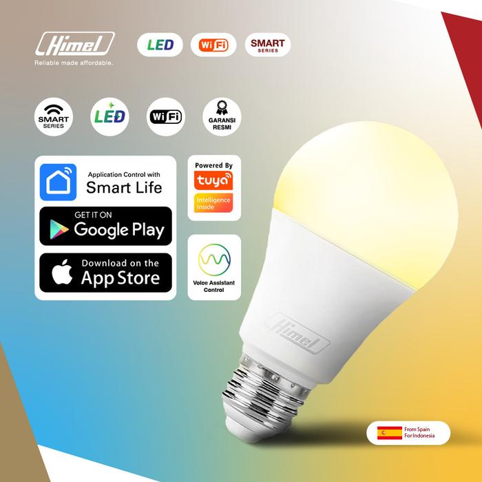 Gambar Lampu Smart LED WIFI - Smart Lamp / Bola Lampu Pintar / Bohlam 9 Watt - 9W - WW dari Supermall Nusantara undefined Tokopedia
