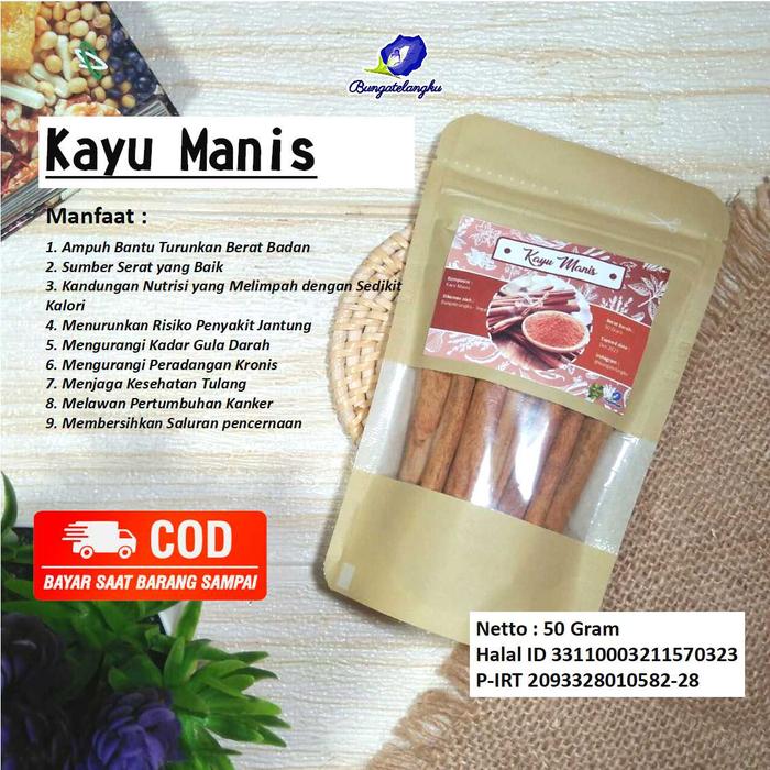 Gambar kayu manis 50 gr - batang dari Bungatelangku_ undefined Tokopedia