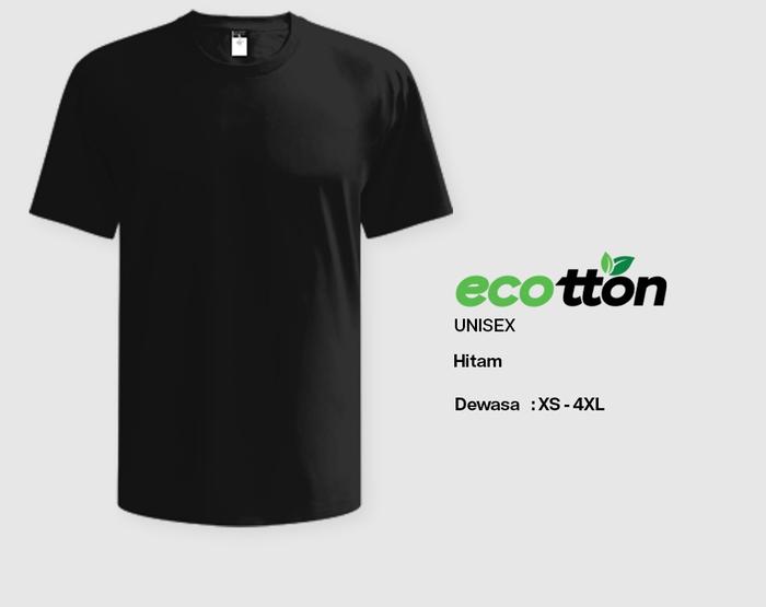 Gambar Kaos Oblong Polos Lengan Pendek Ecotton - Hitam, XS dari Kaos Polos ID Bekasi undefined Tokopedia