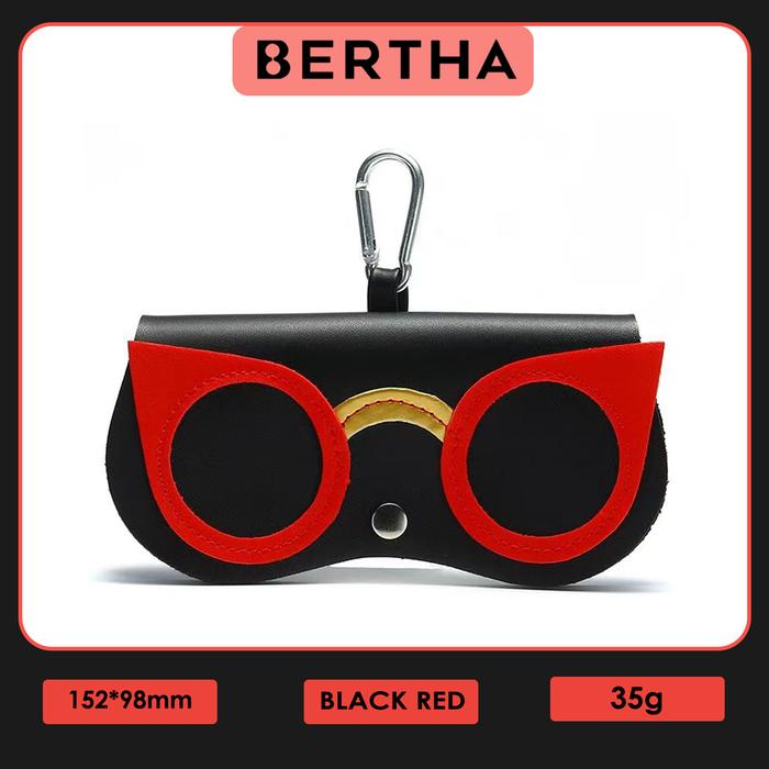 Gambar Tempat Kacamata Fashion Karakter Cute Bahan Pu Leather Keren SL - BLACK RED, SATUAN dari Bertha Indonesia undefined Tokopedia