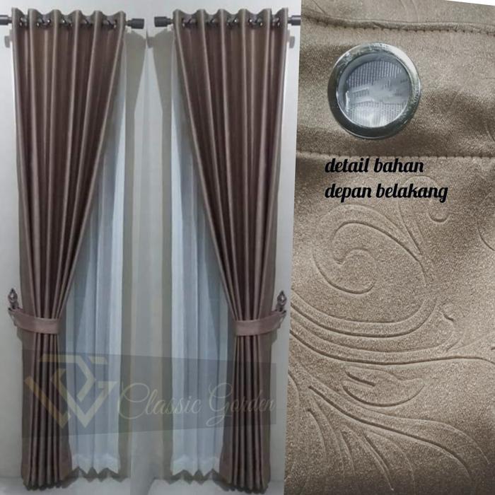 Gambar BARU !! GORDEN/TIRAI/HORDWNG/GORDYN BLACKOUT BLUDRU ABSTRAK BOLAK BALI - mocca, L 135x150cm dari gorden_nusantara undefined Tokopedia