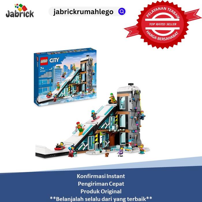 Gambar LEGO 60366 City Ski and Climbing Centre Set, 3-Level Modular Building dari Jabrick Rumah LEGO undefined Tokopedia