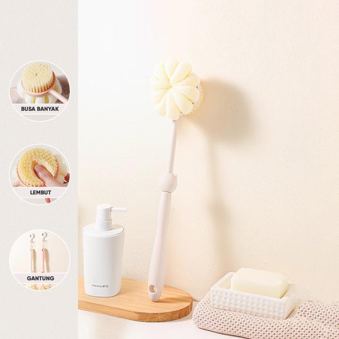 Gambar TP Angola Spons Mandi Shower Puff 2 Sisi D92 Sikat Punggung Bath Brush - Putih dari Angola Indonesia undefined Tokopedia