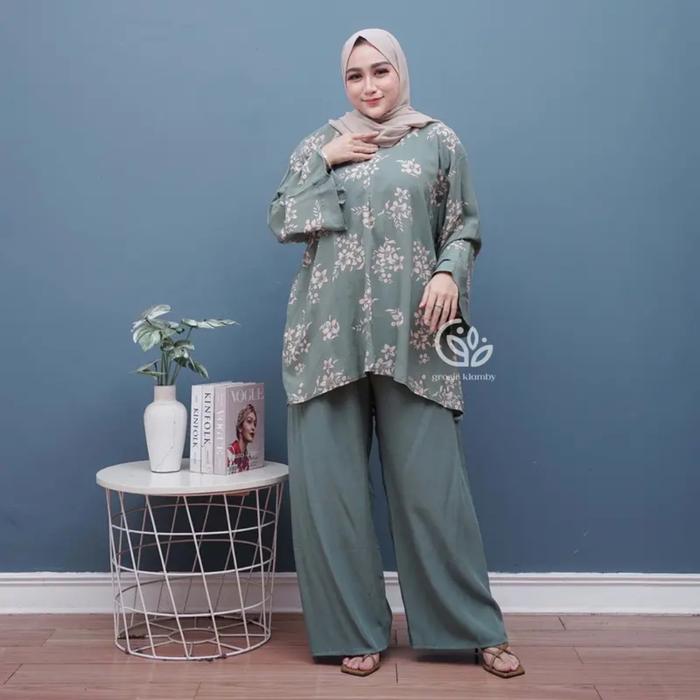 Gambar setelan wanita kekinian/setelan wanita jumbo/setelan wanita muslim/ - foto 7 dari Batik Humaira Syifa undefined Tokopedia