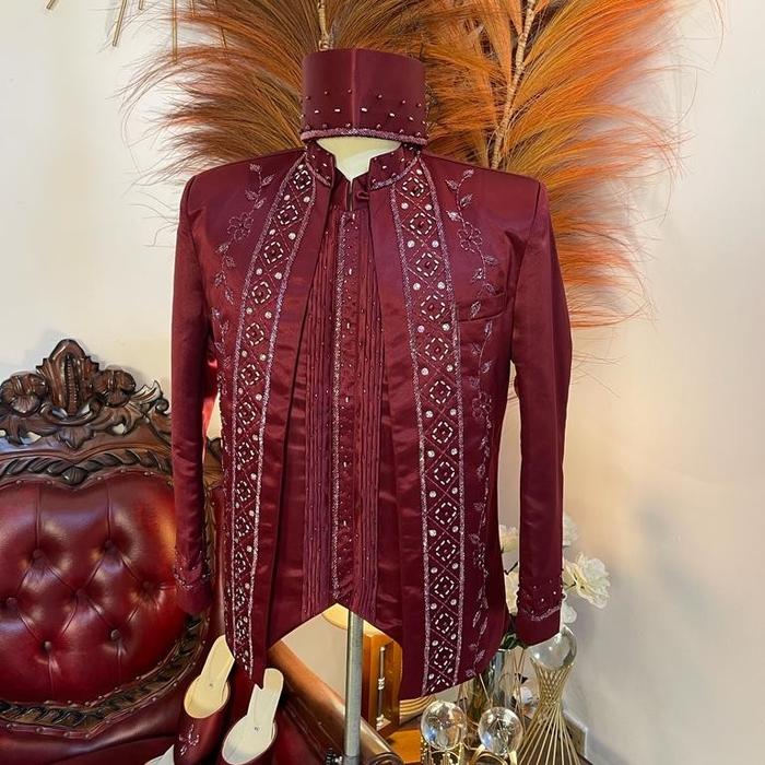 Jual BESKAP PENGANTIN PAYET TERBARU burgundy Kota Administrasi