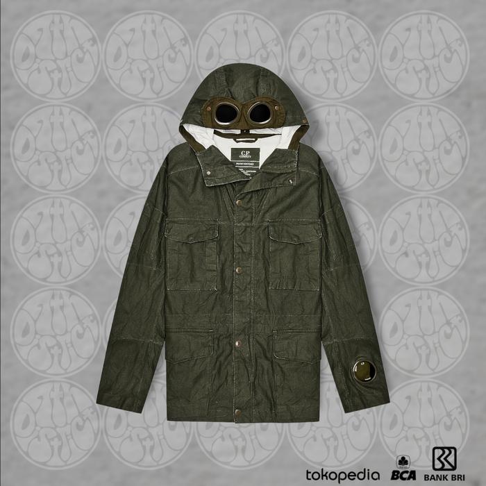 Gambar C.P. COMPANY PLATED LINEN MILITARY GOGGLE JACKET - GREEN, 48 ( M EU ) dari Seventh District undefined Tokopedia
