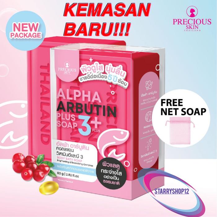 Gambar alpha arbutin Soap 3 Plus collagen Precious Skin sabun badan 3+ 80gr dari starryshop12 undefined Tokopedia