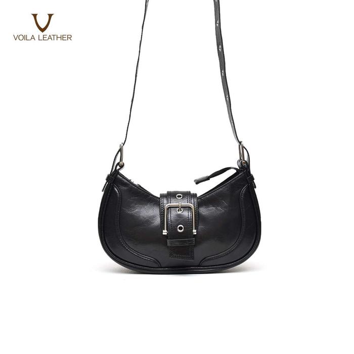 Gambar Shoulder Bag fashion wanita kulit asli Voila Caren - Black dari Voila Leather undefined Tokopedia