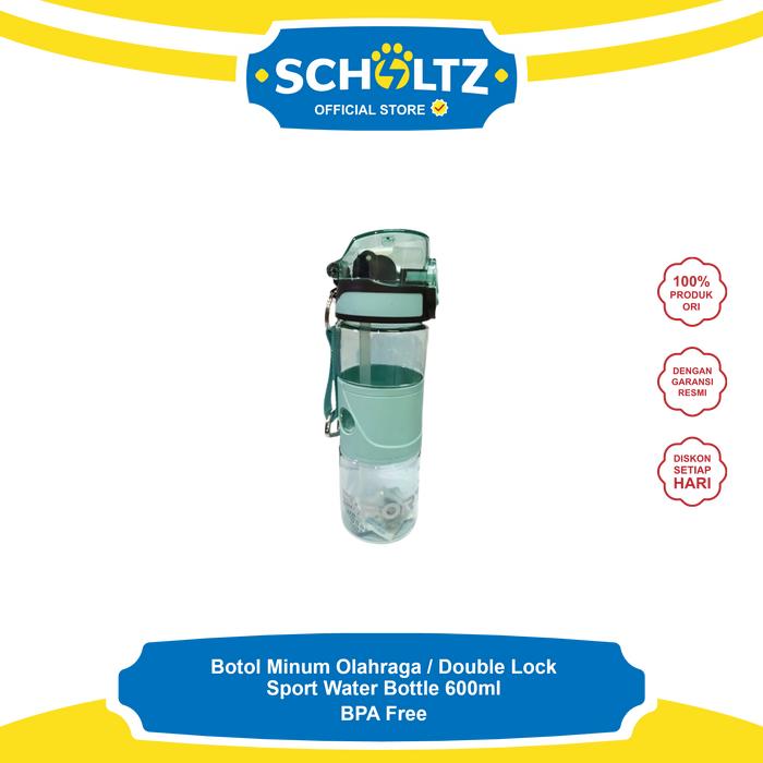 Gambar Botol Minum Olahraga / Double Lock Sport Water Bottle 600ml - BPA Free - Clear Tosca dari Scholtzid undefined Tokopedia