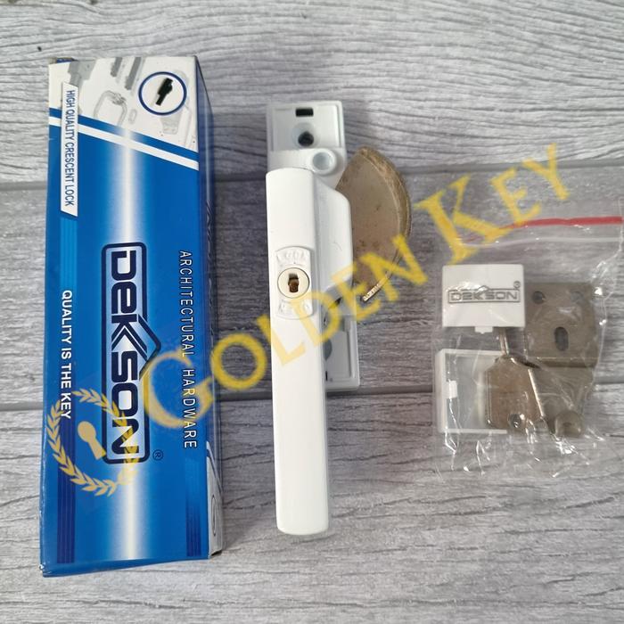 Gambar Crescent Lock CL 393 Lock Dekson Grendel Kuping Jendela Anak Kunci - Putih Kiri dari GoldenkeyMK undefined Tokopedia