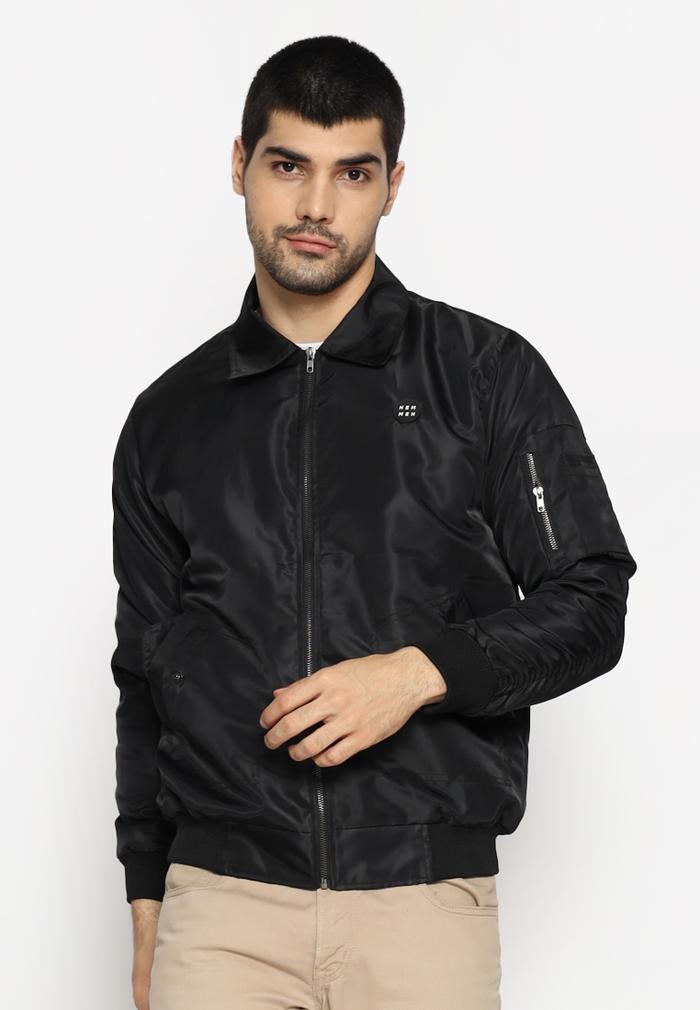 Promo HEMMEH Jaket Bomber Hitam Polos S Kota Bandung Hemmeh