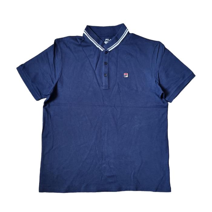 Gambar FILA Kaos Polo Pria Lengan Pendek Motif Polos Size Medium Warna Navy dari djengoh undefined Tokopedia