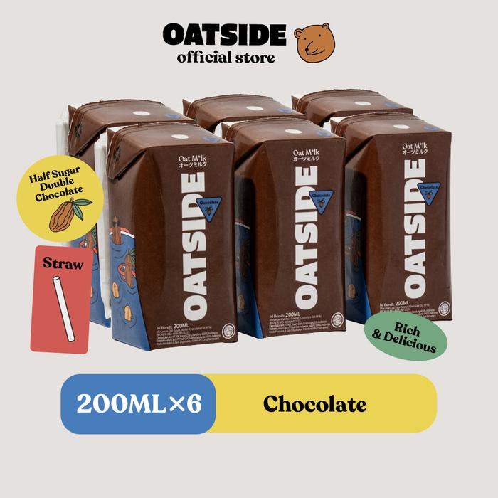 Gambar OATSIDE Mini Straw Oat Milk Chocolate 200ml (6pcs) (Kemasan dengan Sedotan) | Susu Oat Rasa Cokelat dari OATSIDE ID undefined Tokopedia
