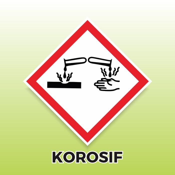 Gambar Sticker Label Simbol B3 Stiker Bahan Berbahaya & Beracun 5x5cm (4 pcs) - Korosif dari Derrick Charlton Shop undefined Tokopedia