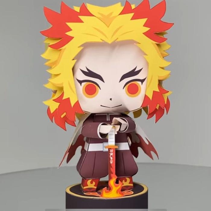 Gambar PILAR DEMON SLAYER KIMETSU NO YAIBA MINIATUR KERTAS DIY PAPERCRAFT - PILAR API, TANPA BOX dari Han Craft Indonesia undefined Tokopedia
