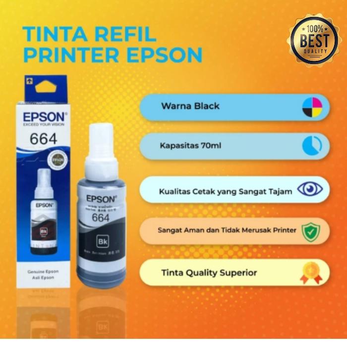 Gambar Tinta Printer 664 (CMYK) L100 L110 L120 L200 dll - Hitam dari SUKSES PRINT undefined Tokopedia